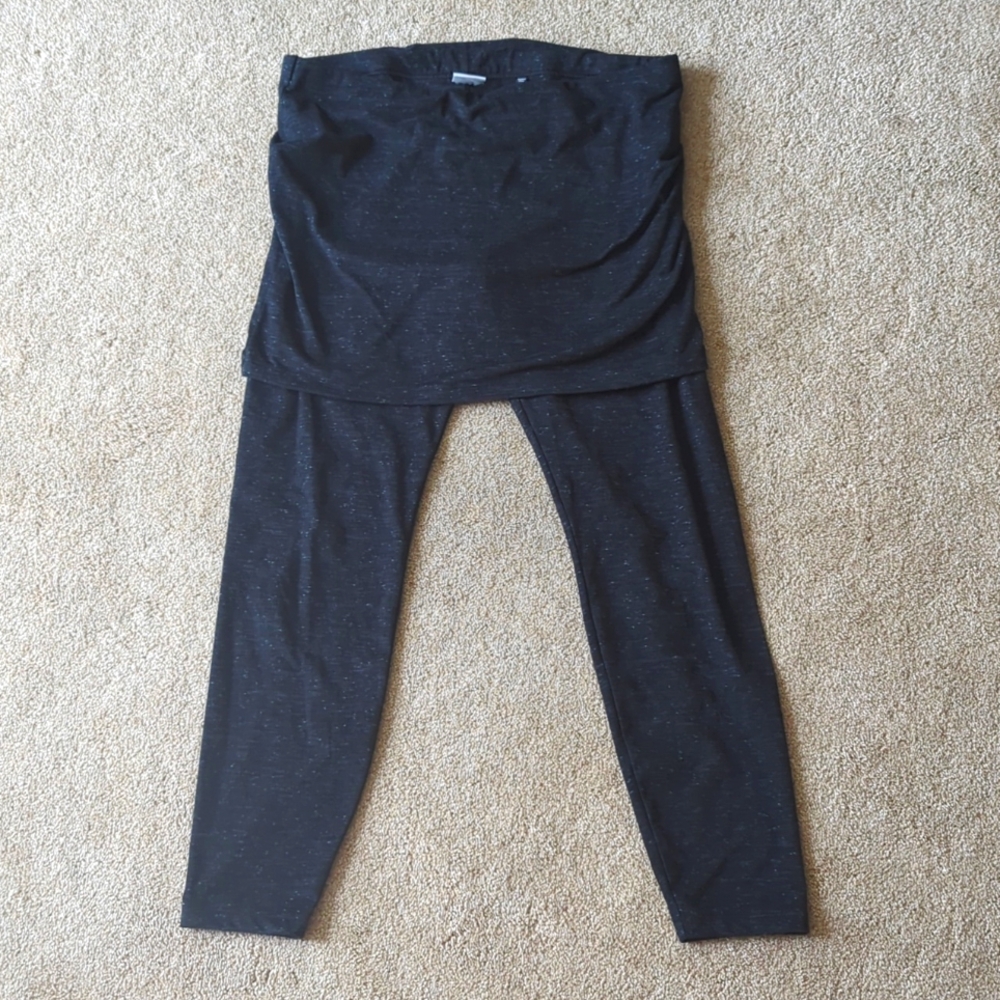 Cabi #3210 space dye leggings dark gray skirted size Medium